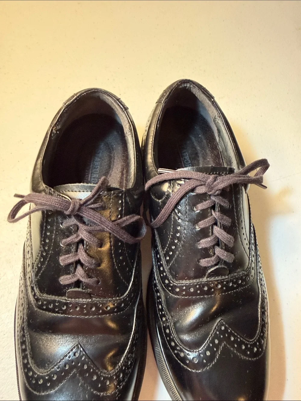 Stafford Black Men's Wingtip Derby Dress Shoes